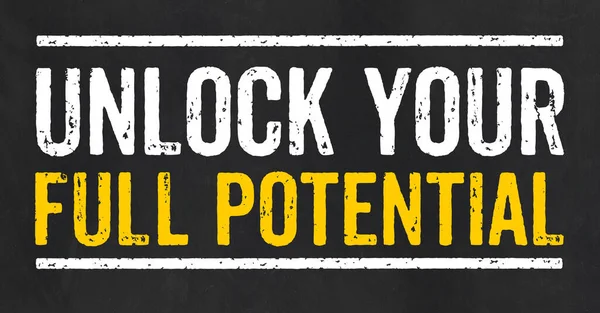 Blackboard Text Unlock Your Full Potential — Stock Photo, Image