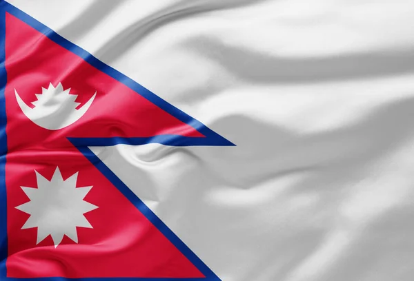 Κυματιστή Εθνική Σημαία Του Νεπάλ — Φωτογραφία Αρχείου