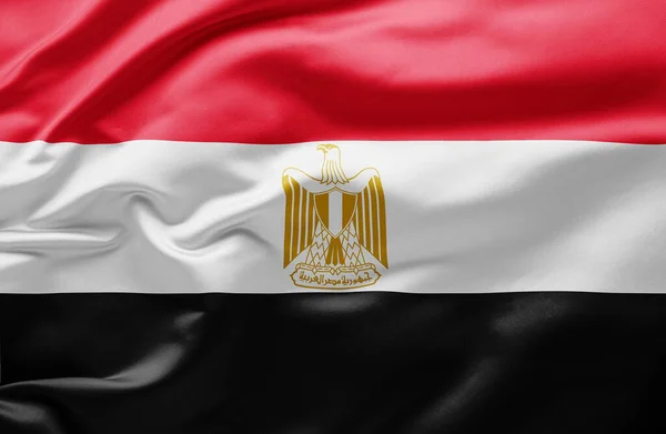 Das Schwenken Der Ägyptischen Nationalflagge — Stockfoto