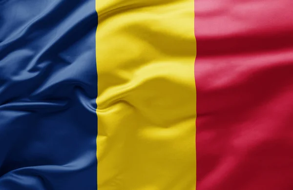 Ondeando Bandera Nacional Chad — Foto de Stock