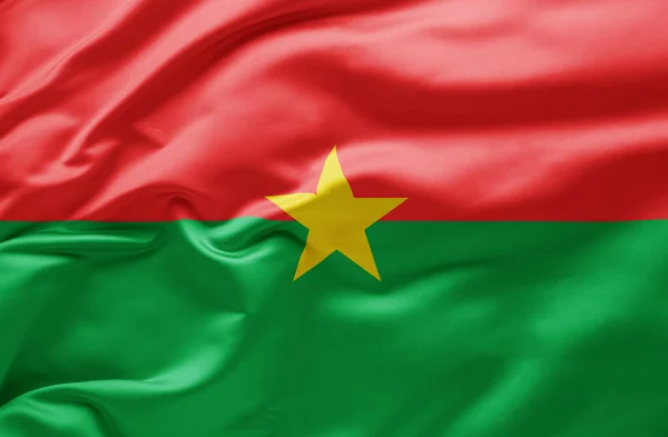Ondeando Bandera Nacional Burkina Faso — Foto de Stock