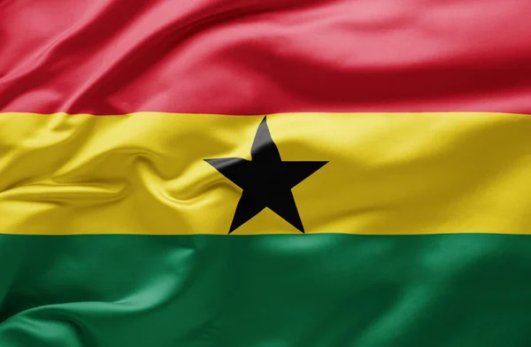 Ondeando Bandera Nacional Ghana — Foto de Stock