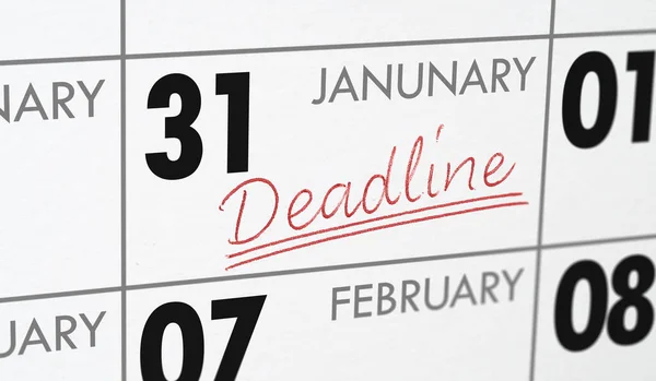 Deadline Written Calendar January — Stock Photo, Image