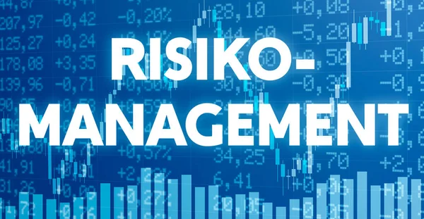 Conceptueel Beeld Met Financiële Kaarten Grafieken Risicomanagement Het Duits Risikomanagement — Stockfoto