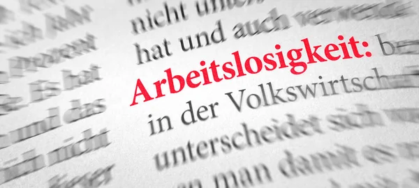 Definicja Słowa Bezrobocie Języku Niemieckim Słowniku Arbeitslosigkeit — Zdjęcie stockowe