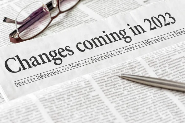 Periódico Con Titular Cambios 2023 — Foto de Stock