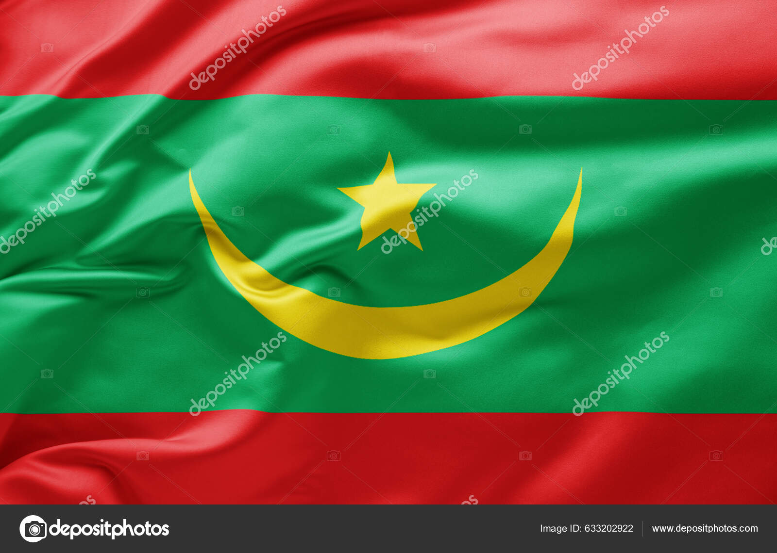 Drapeau National De La Mauritanie Fond Avec Le Drapeau De La Mauritanie
