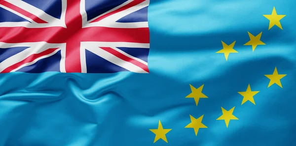 Tuvalu Bayrağı Sallayarak — Stok fotoğraf