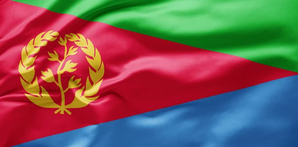 Machać Flaga Erytrei — Zdjęcie stockowe