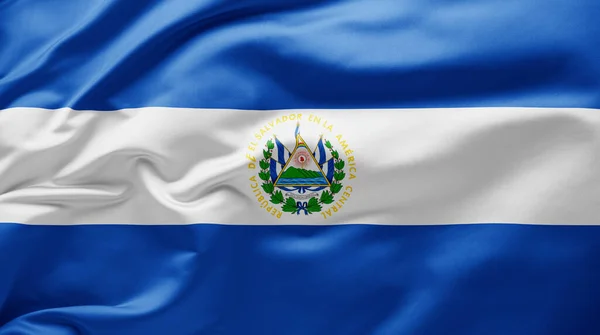 Salvador Ulusal Bayrak Sallayarak — Stok fotoğraf