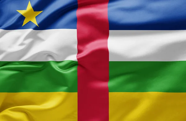 Ondeando Bandera Nacional República Centroafricana — Foto de Stock