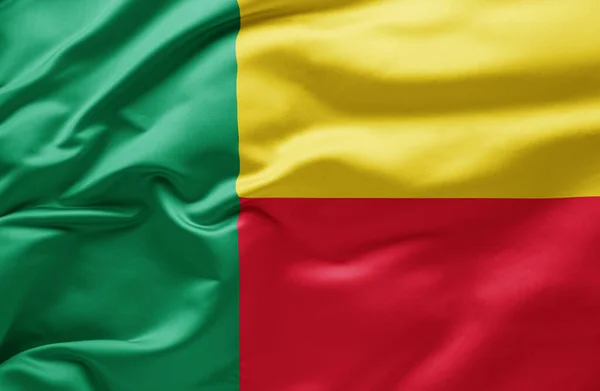 Ondeando Bandera Nacional Benín — Foto de Stock