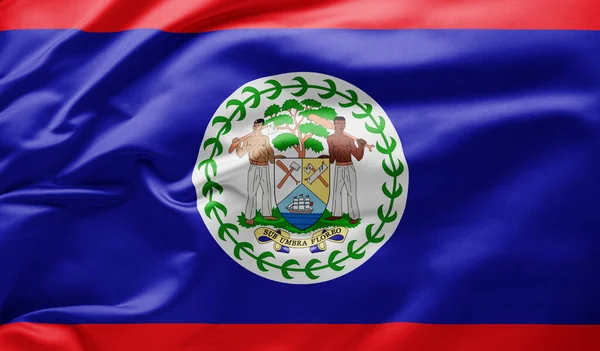 Belize Nin Ulusal Bayrağını Sallayarak — Stok fotoğraf