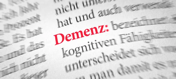 Definicja Słowa Demencja Słowniku Niemiecku Demenz — Zdjęcie stockowe