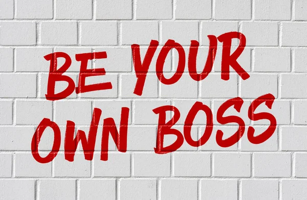 Граффити Кирпичной Стене Your Own Boss — стоковое фото