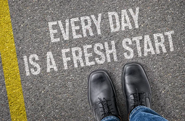Text Road Every Day Fresh Start — Stock Photo, Image