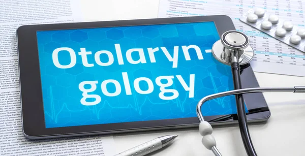 Word Otolaryngology Display Tablet — Stock Photo, Image