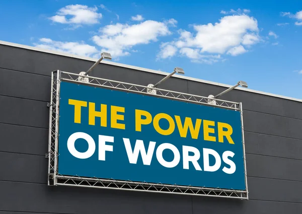 Potęga Słów Zapisanych Billboardzie — Zdjęcie stockowe
