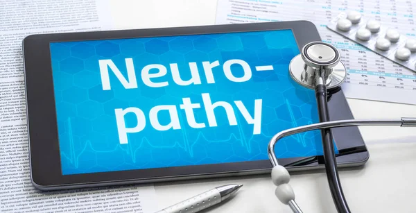 Bir Tabletin Ekranında Nöropati Kelimesi — Stok fotoğraf