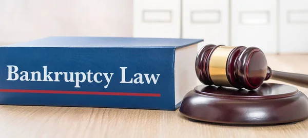 Law Book Gavel Bankruptcy Law — Stock Photo, Image