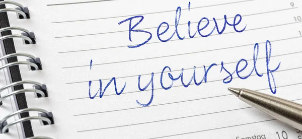 stock image  Believe in yourself written on a calendar page