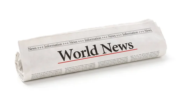 Rolled Newspaper Headline World News Royalty Free Stock Images