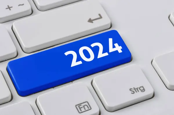 Keyboard Blue Button 2024 — Stock Photo, Image