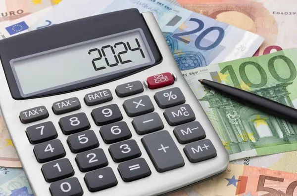 Калькулятор Евро 2024 Лицензионные Стоковые Фото