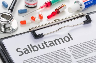 Salbutamol written on a clipboard clipart