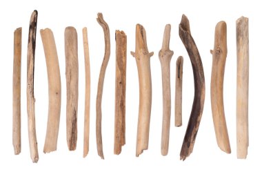 Serseri ahşap parçaları beyaz arkaplanda izole edilmiş