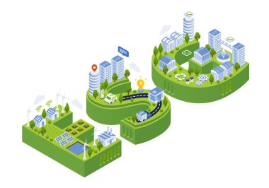 ESG Sürdürülebilirlik Çevresel Isometric İllüstrasyon