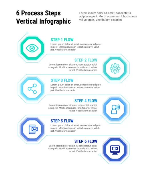 stock vector 6 Process Steps Vertical Infographic