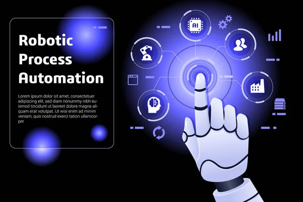 Robotfolyamat Automatizálás Illusztráció — Stock Vector