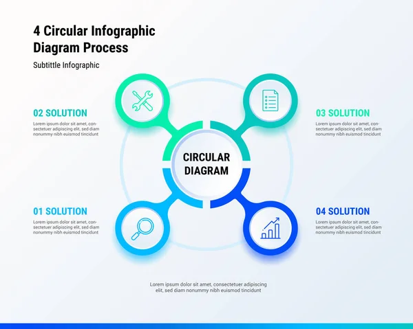 Circular Infographic Diagram Process — Stock Vector