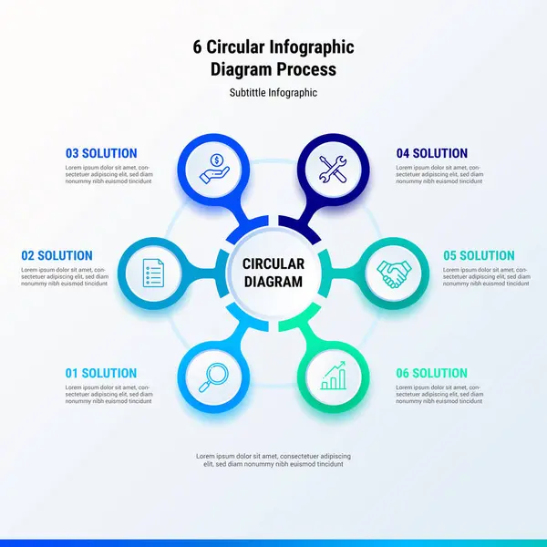 Circular Infographic Diagram Process — Stock Vector