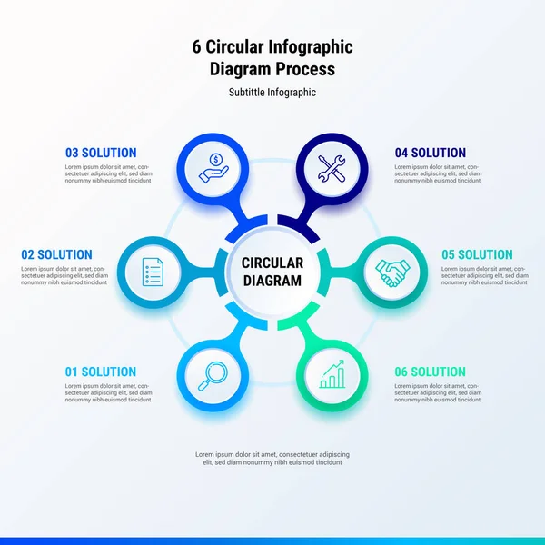 stock vector 6 Circular Infographic Diagram Process