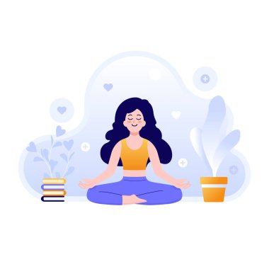 Zihinsel Sağlık Meditasyon İllüstrasyonu