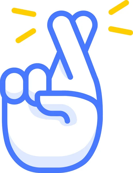 Dedos Cruzados Emoji Adesivo — Vetor de Stock