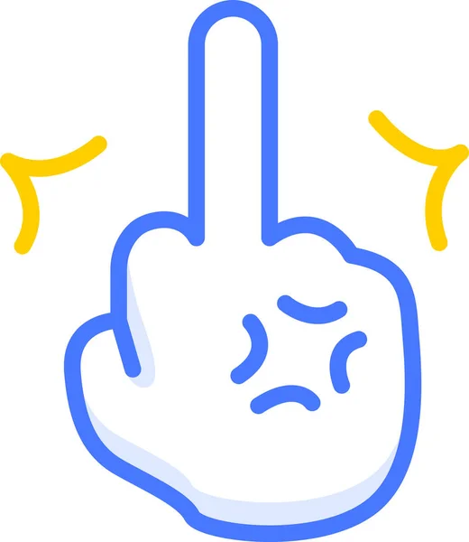 Långfinger Emoji Klistermärke — Stock vektor