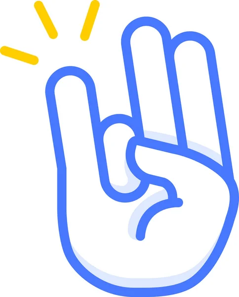 Ícone Etiqueta Emoji Mão Chocante — Vetor de Stock