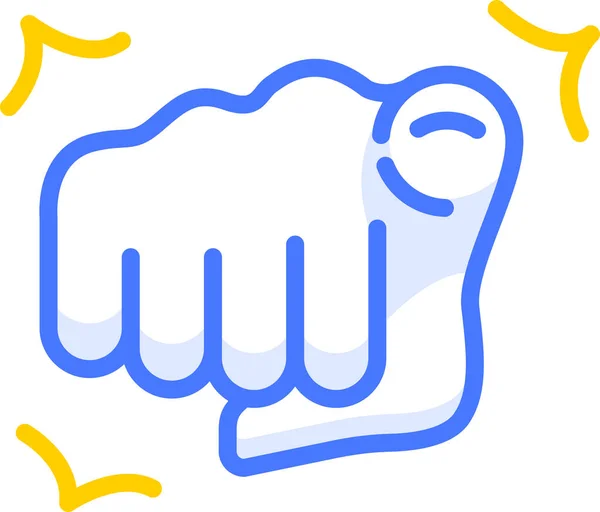 Index Pekar Hand Emoji Ikon Klistermärke — Stock vektor
