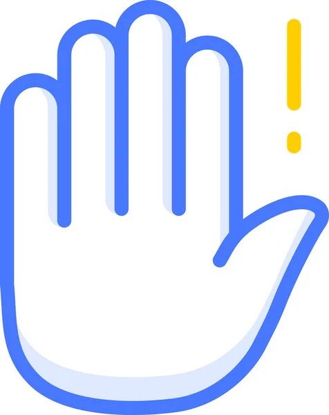 Ícone Etiqueta Emoji Mão Parar — Vetor de Stock