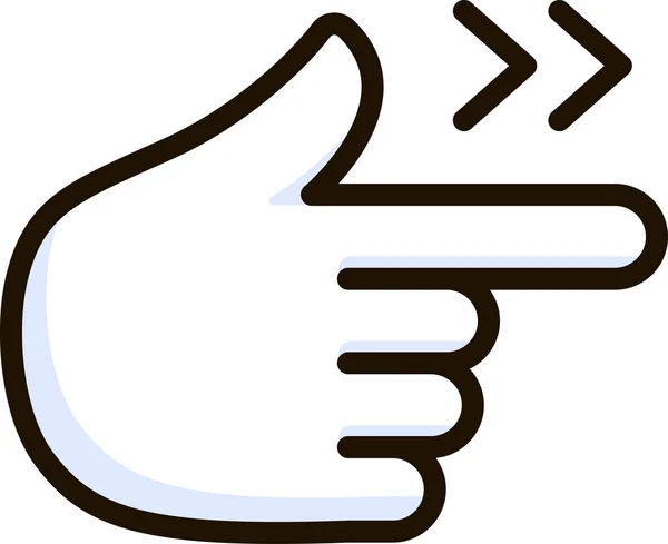Señalando Mano Derecha Icono Emoji Pegatina — Vector de stock