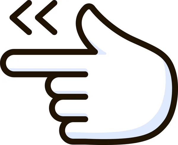 Pekande Hand Vänster Ikon Emoji Klistermärke — Stock vektor