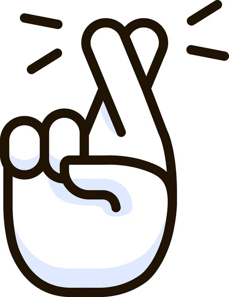 Dedos Cruzados Icono Emoji Pegatina — Archivo Imágenes Vectoriales