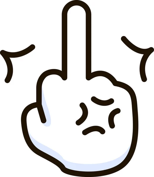 Långfinger Ikonen Emoji Klistermärke — Stock vektor