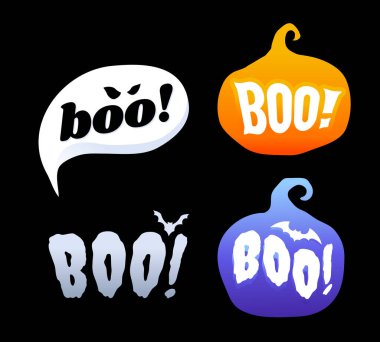 Boo metin baloncuğu resimleme kümesi