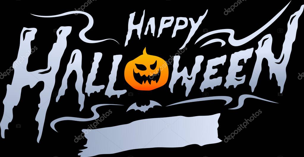 Halloween letter logo with banner