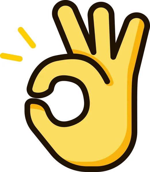 Mão Ícone Emoji Adesivo — Vetor de Stock