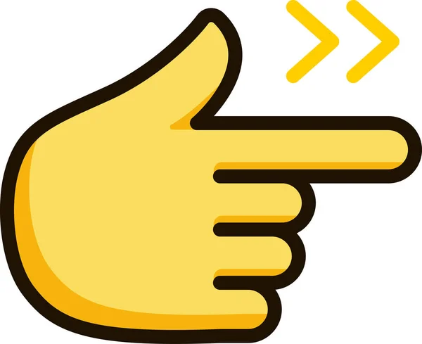 Señalando Mano Derecha Icono Emoji Pegatina — Vector de stock